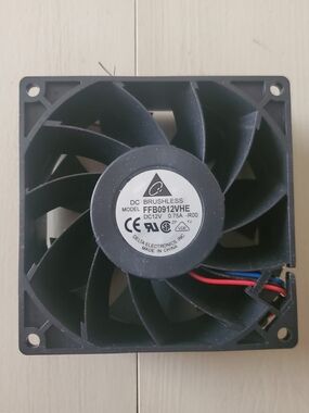 Delta Electronics - Brushless Cooling Fan - 12V / 0.75A -  Model# FFB0912VHE